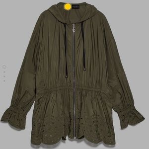 Zara EMBROIDERED EYELET JACKET